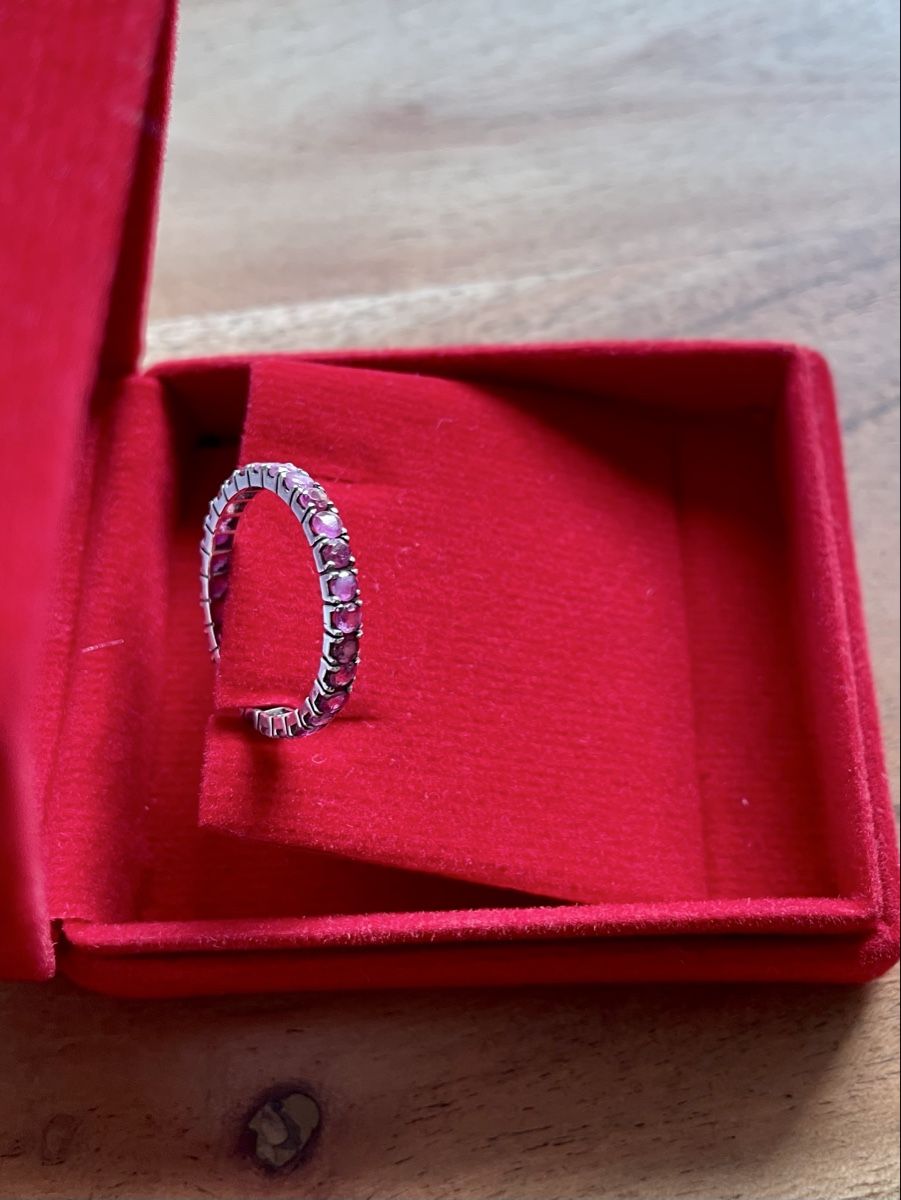 Anelli: Eleganter Silberring mit Rubinen – Usato da Zürich venduto da jwiet 2