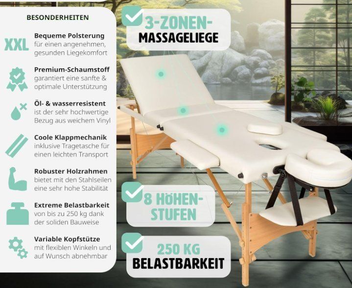 Sedie a sdraio: Mobile Massageliege 3 Zonen klappbar höhenverstellbar SOFIA – Nuovo e nell'imballaggio originale da Lachen SZ venduto da sw3zzy 2