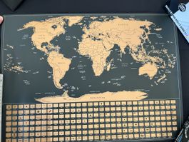 Rubbel Weltkarte / Scrach world map