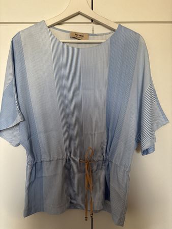 MOS MOSH Bluse, XS, Hellblau gestreift, Sommerlich leicht!