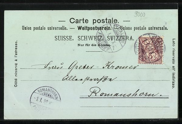 Cartoline postali: Mondschein-AK St. Gallen, Marktgasse mit – Usato da Berlin venduto da bartko-reher 1