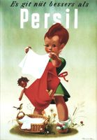 PERSIL WASCHPULVER 1945 Gritli + Puppe - Original Plakat