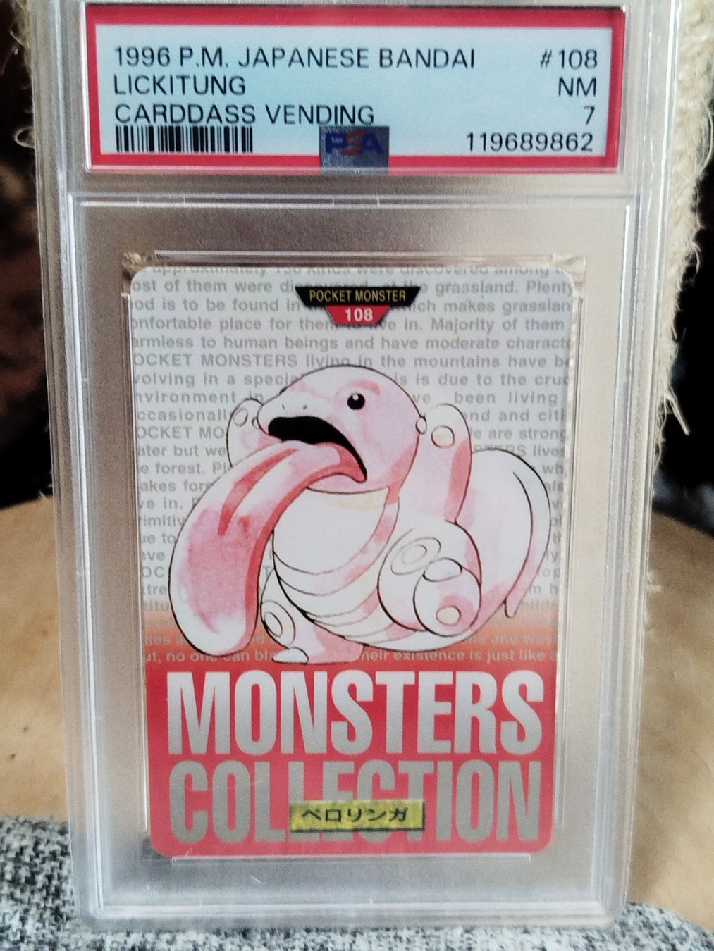 Pokémon Cartes à collectionner: Pokémon Carddass 1996 Red Lickitung PSA7 – D'occasion à Vezio par 41181