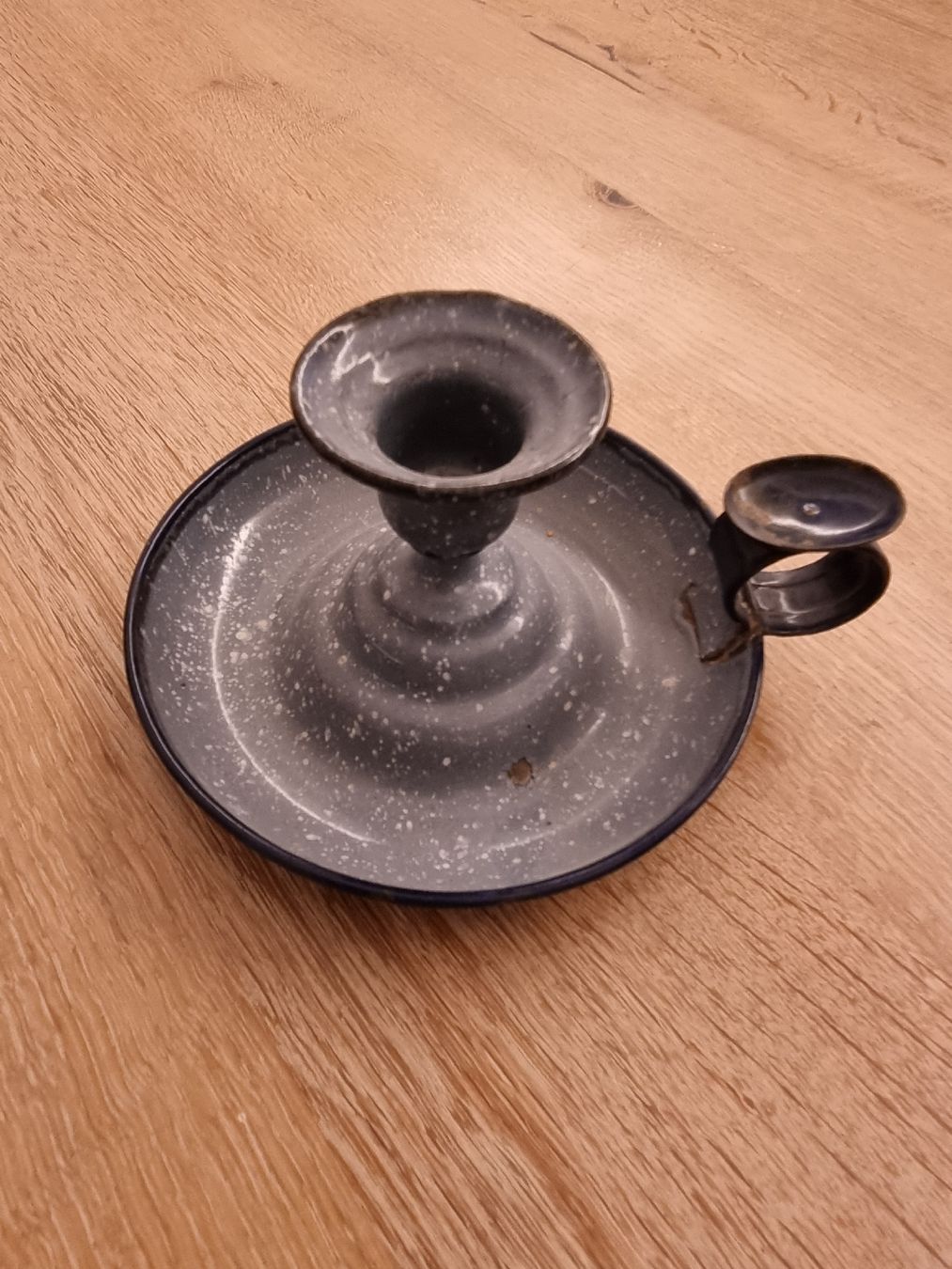 Portacandele: 2 Vintage Kerzenständer, grau emailliert, – Usato da Abtwil SG venduto da danikari 2
