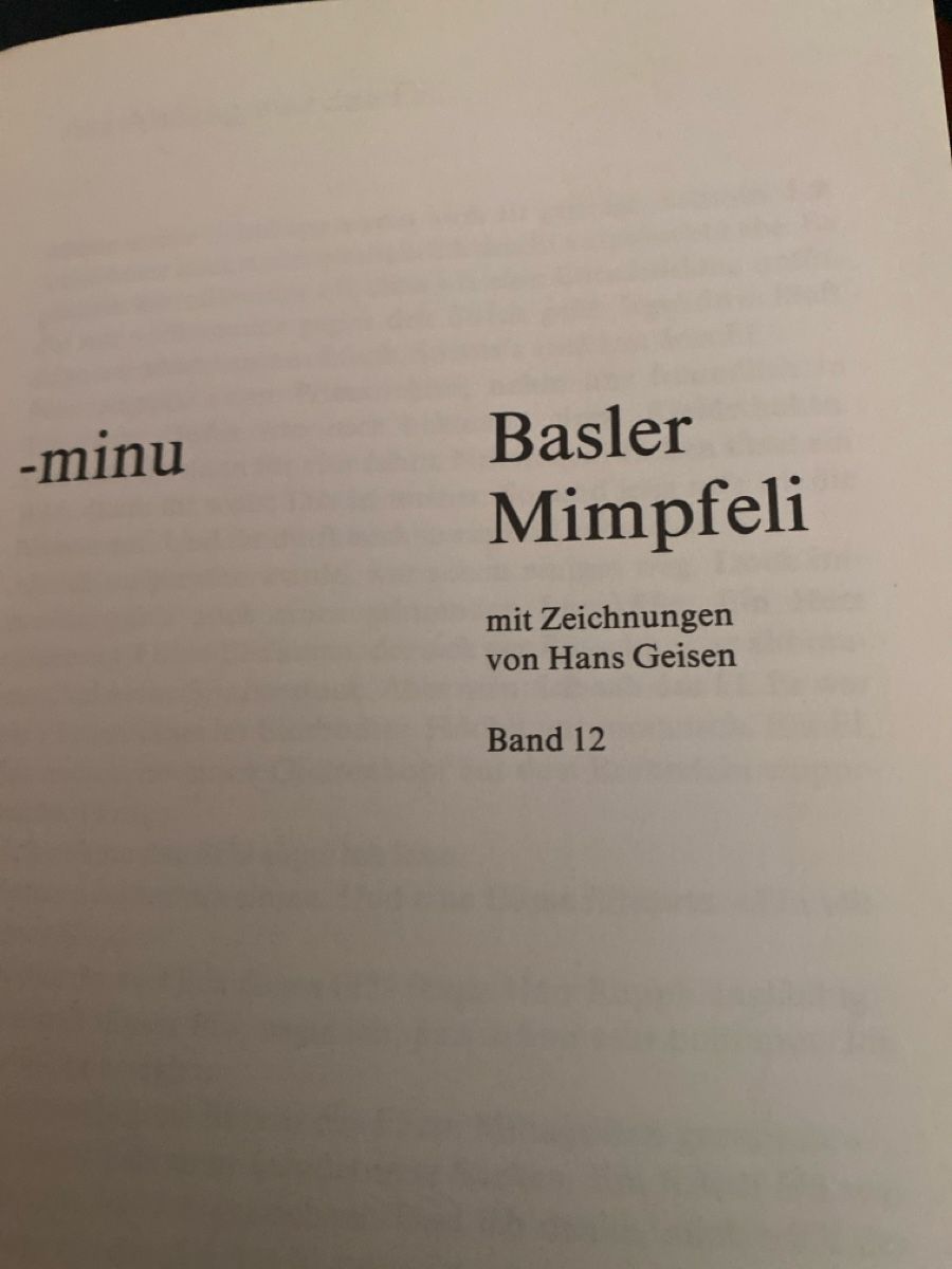 Libri: minu Basler Mimpfeli – Usato da Biel-Benken BL venduto da PANORMUS 2