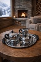 Service à thé/café Alessi, design tendance, inox ☕️