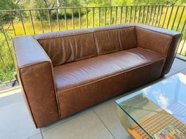 Elegantes Ledersofa braun, 3-Sitzer, Top Zustand!