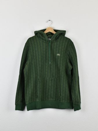 Lacoste Hoodie, grün, gemustert, Gr.XL