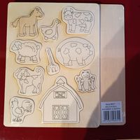 2x Puzzle en Bois Ferme à peindre ou colorier - 10 pièces