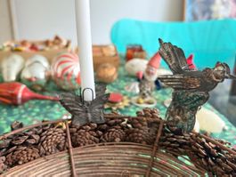 antike Christbaumkerzenhalter