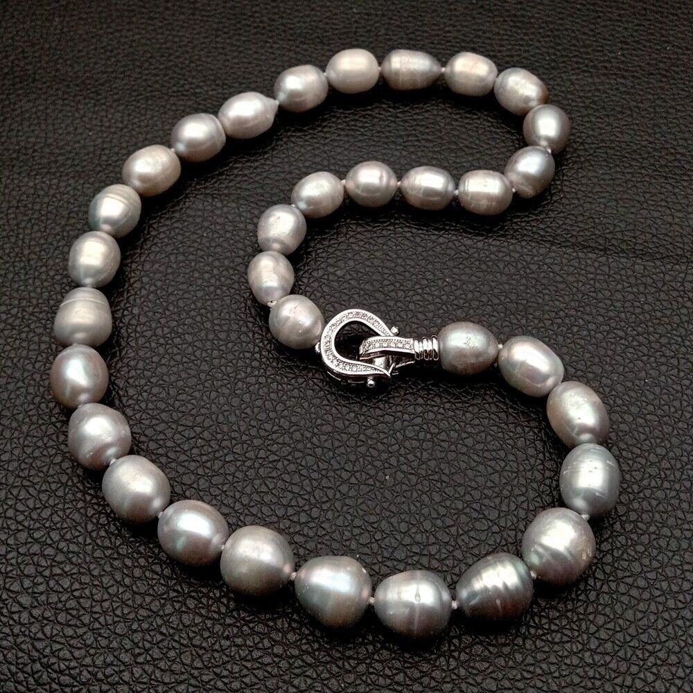 Catenine: Grau Lua Perlen Kette Echt 1cm Collier Perle Vrai Halskette – Nuovo (secondo la descrizione) da Prilly venduto da ilyria73
