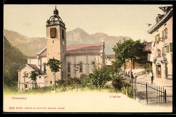 Cartoline postali: AK Champéry, L'eglise – Usato da Berlin venduto da bartko-reher