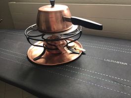 Service à fondue cuivre complet état d'usage