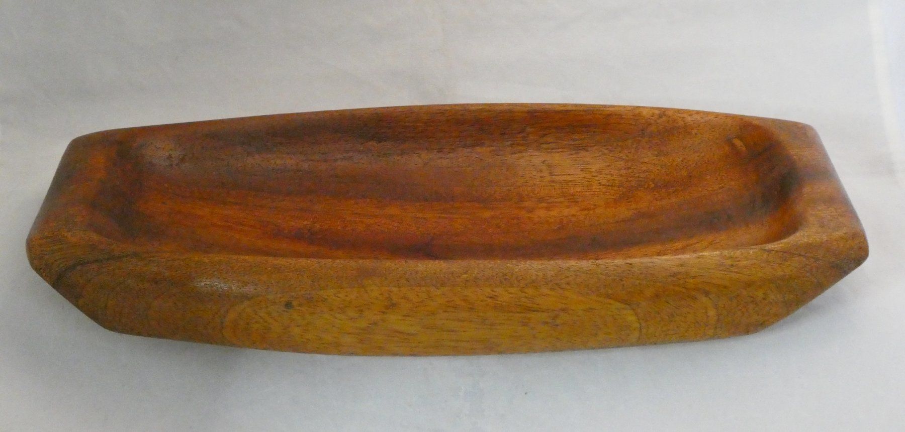 Servierplatten: Vide-poche en teck Scandinave vers 1970. – Gebraucht aus Fribourg von will69 4