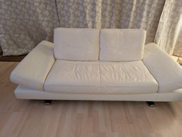 Ledersofas 2Stk. mit verstellbaren Arm und Rückenlehnen.