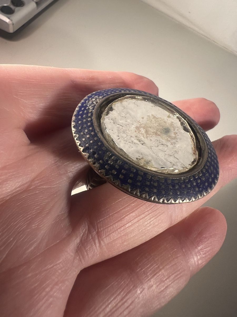 Anelli: Bague MULTAN argent a émail bleu  profond, pièce rare – Usato da Genève venduto da DELIRBEADS 4