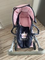 Puppenwagen Little Princess rosa dunkelblau guter Zustand
