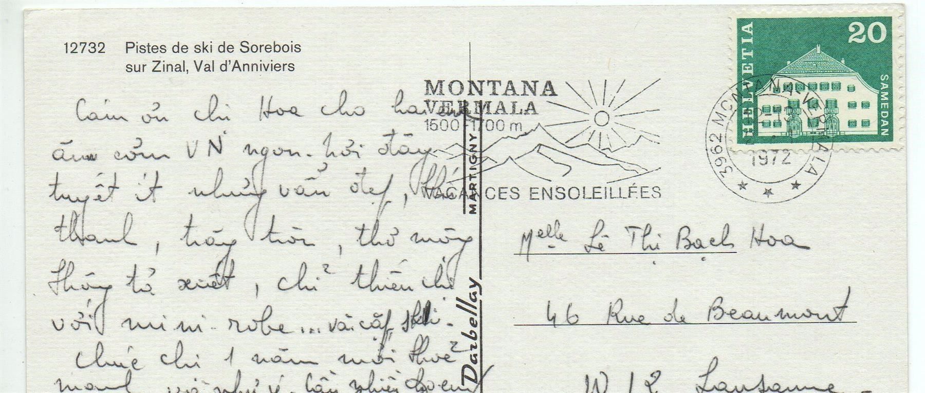 Cartoline postali: ZINAL pistes de ski de Sorebois - Skilift – Usato da Jona venduto da philajona 1