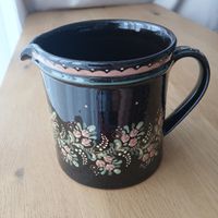 Keramik Krug Töpferei Mösching + Krebs handbemalt