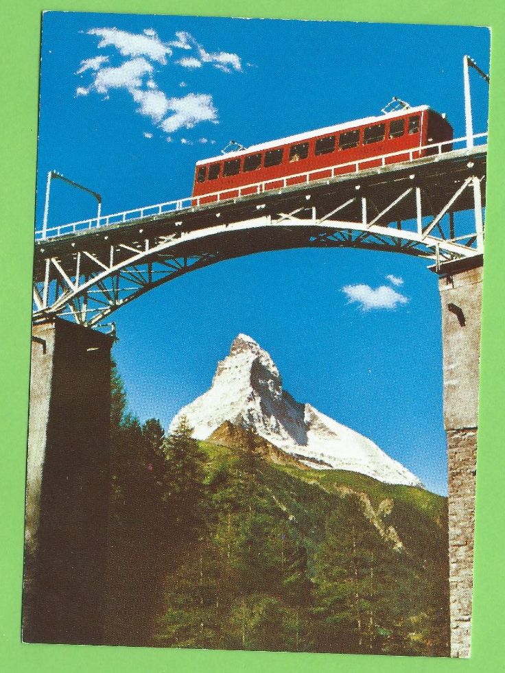Cartoline postali: Gornergratbahn  Findelnbachbrücke und Matterhorn – Usato da Zürich venduto da t24_de