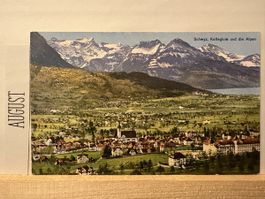 AK von Schwyz Kollegium & Alpen