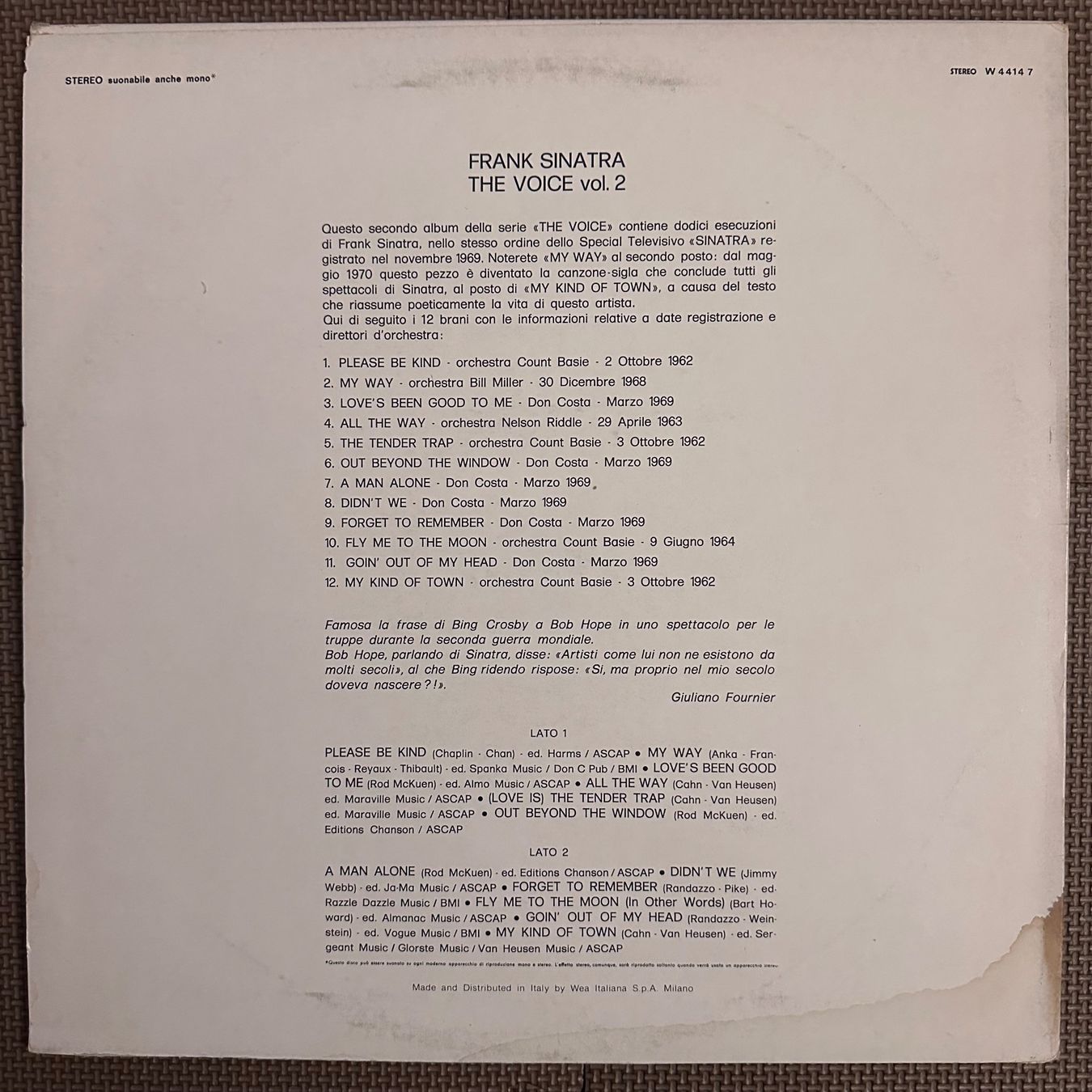 Schallplatten: LP - Frank Sinatra - The Voice Vol.2 – Gebraucht aus Breganzona von Onairda75 1
