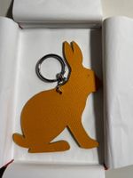 Hermès Petite H Rabbit Key Ring Orange Green
