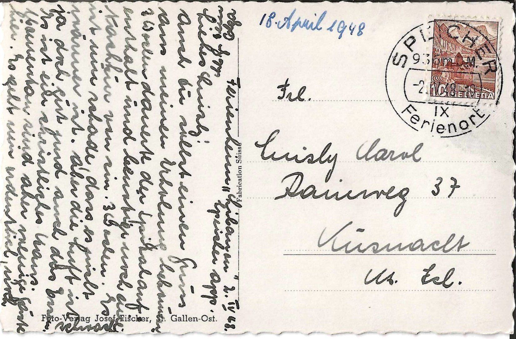 Cartoline postali: Karte Speicher1948 – Usato da Zürich venduto da Philacat11 1