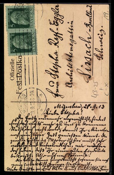 Ansichtskarten: Solothurn, XIII. Kantonalgesangsfest 191 – Gebraucht aus Berlin von bartko-reher 1