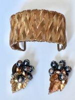 Vintage Schmuck Lot von Armspange und Ohrclips