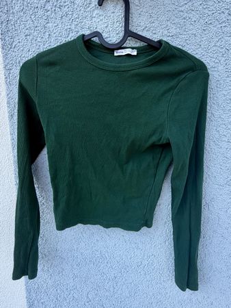 Green Bershka Longsleeve Top