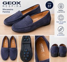 Mocassins Geox Respira daim bleu marine taille 37