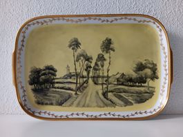 ROSENTHAL GERMANY Ancien plat en porcelaine peint à la main