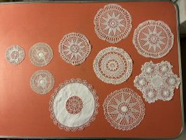 Handgemachte Deckchen, 10 Stk, Baumwolle, Vintage Look!