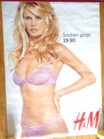 CLAUDIA SCHIFFER 2000 affiche vintage géante H&M 120x170cm. 