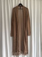 MARCCAIN Strick Cardigan braun Gr. 38-40 Fransen Herbst
