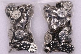 100 Pin Clips silbern