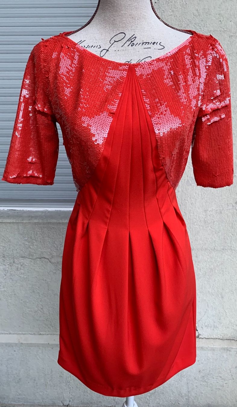 Kleider: Superbe robe courte REISS Kori séquins rouge clair t.XS – Neu (gemäss Beschreibung) aus Martigny von only__you