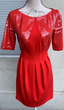 Superbe robe courte REISS Kori séquins rouge clair t.XS