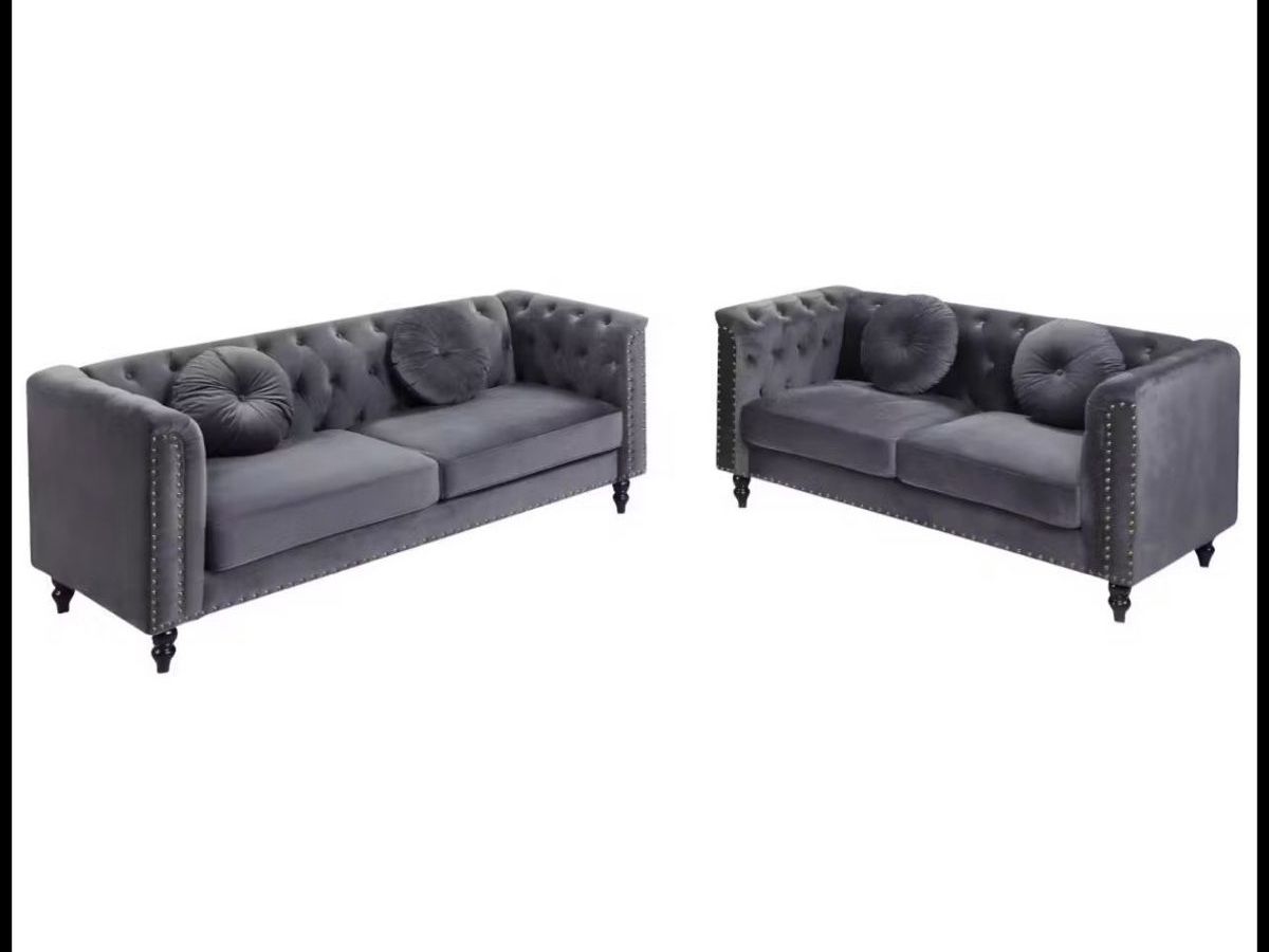Divani: Sofaset 3er + 2er Sofa, Dunkelgrau – Usato da Richterswil venduto da ninat_c 3