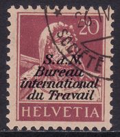 Dienstmarke BIT SBK-Nr. 3 (Tellbrustbild 1923) gestempelt