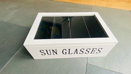 Brillenbox/Sonnenbrillenbox Holz, neuwertig, Top!