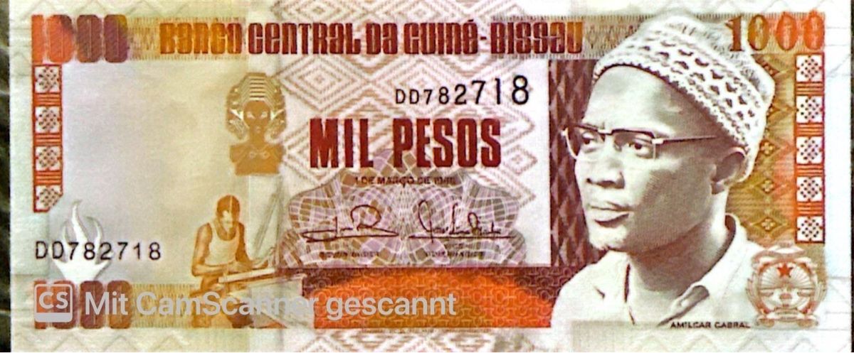 Banknoten: Guinea-Bissau 1000 Pesos 1990 – Neu (gemäss Beschreibung) aus Madiswil von Bilranis1071