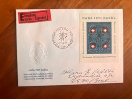 1971 Naba Basel Block auf Brief  (R154)