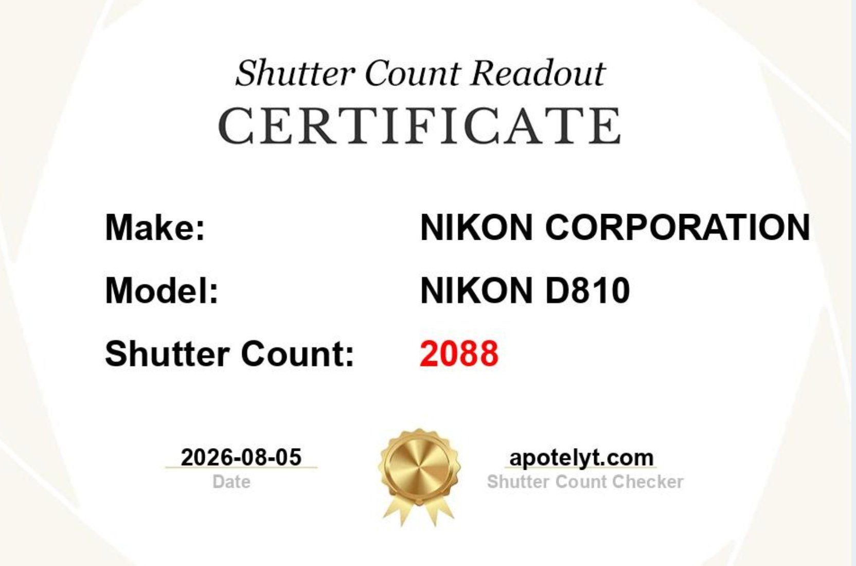 Nikon Kamera: Nikon D810 – Gebraucht aus Rhäzüns von D-VA 4