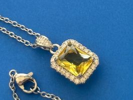 Luxus Elegante Zirkonia Kette Farbe : Silber weiss Gelb