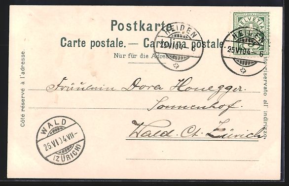 Cartoline postali: AK Heiden, Gesamtansicht, 1904 – Usato da Berlin venduto da bartko-reher 1