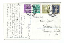 4-Farben Frankatur auf Ansichtskarte 1934 1z