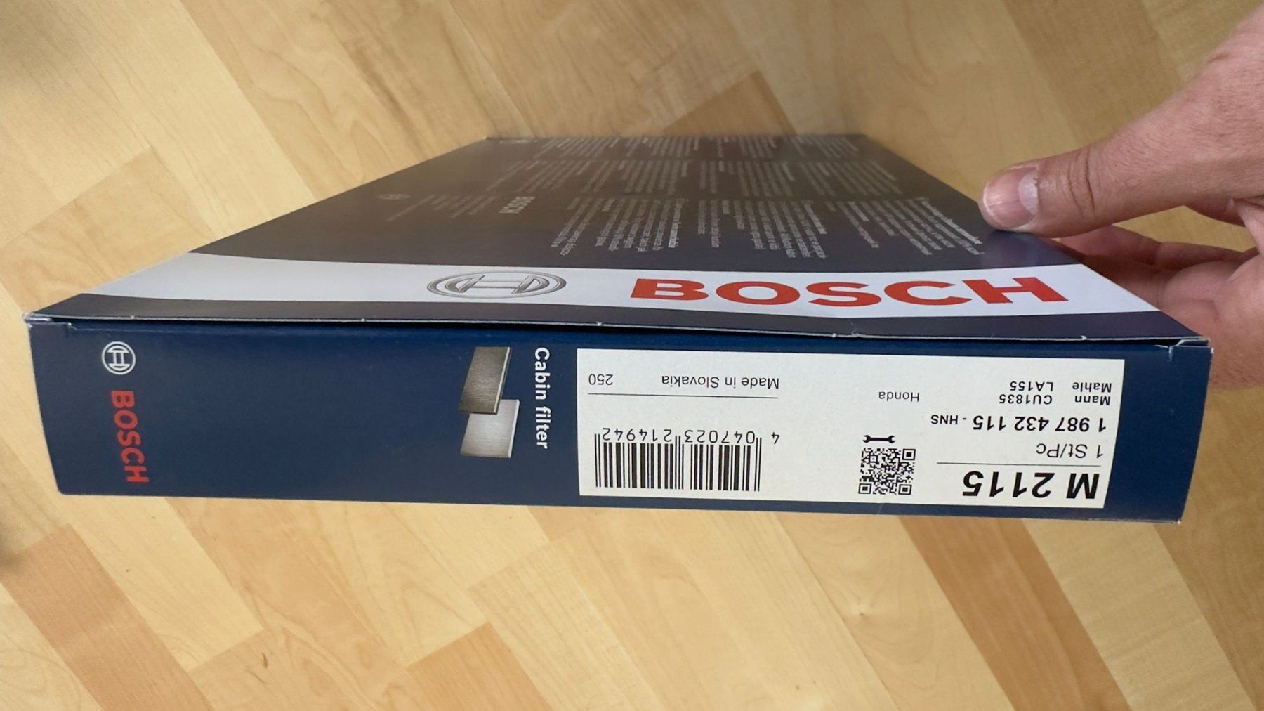 Bosch Tutti pezzi di ricambio auto: Bosch_Innenraumfilter_M2115_CABIN_FILTER – Nuovo e nell'imballaggio originale da Adliswil venduto da kuz_k9cj 2