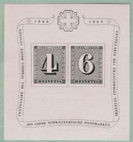 1943 Jubiläums-Block   Zürich 4+6   postfrisch   SBK 140.00